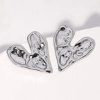 Aretes de Botón Corazón plata
