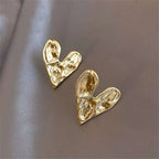 Aretes de Botón Corazón oro