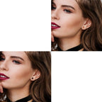 Aretes de botón de madera Yin Yang para mujer
