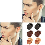Aretes de botón de madera Yin Yang para hombre