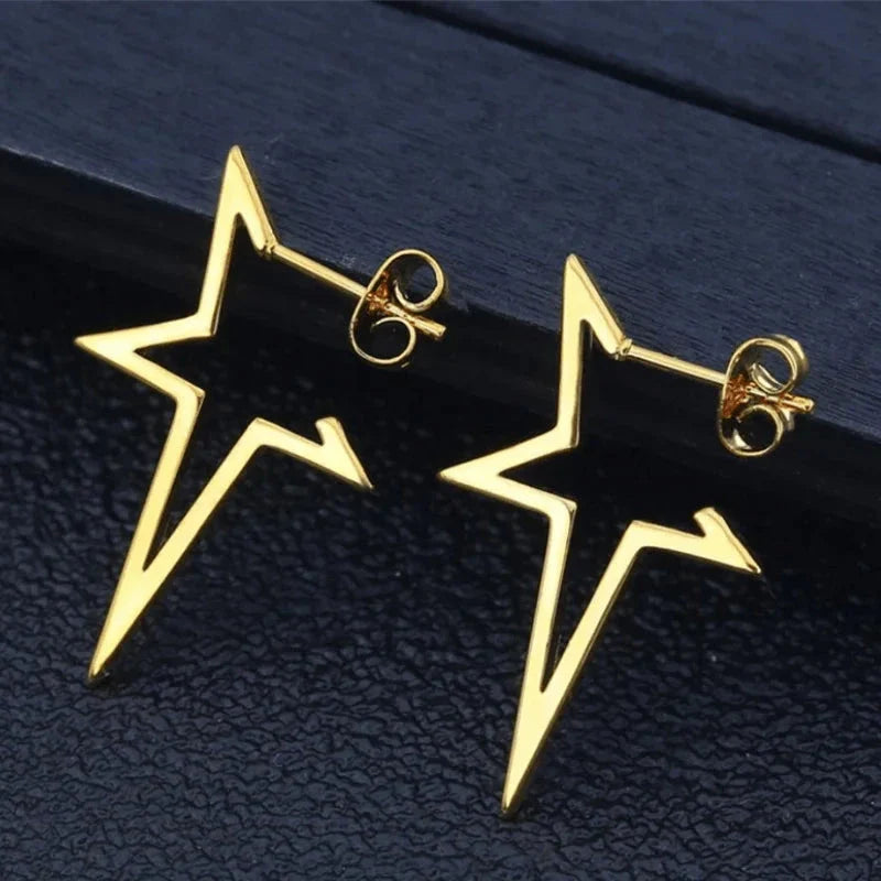 Aretes de Estrella de Clavo Estilo Punk oro