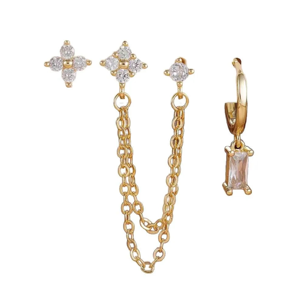 Aretes de Estrella con Cristal tipo Clavo