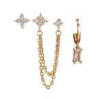 Aretes de Estrella con Cristal tipo Clavo