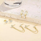 Aretes de Estrella con Cristal tipo Clavo