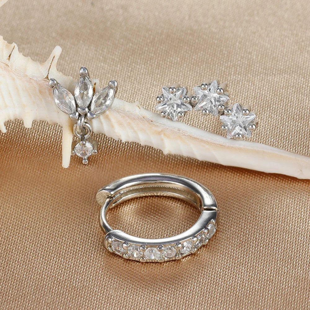 Aretes de Estrella de Zirconia para Mujer en Plata