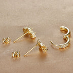 Aretes de Estrella de Zirconia para Mujer en Oro
