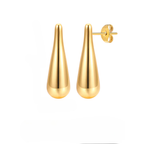 Aretes de Botón Finos en Forma de Gota de Agua