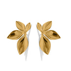 Aretes de botón con flores de oro