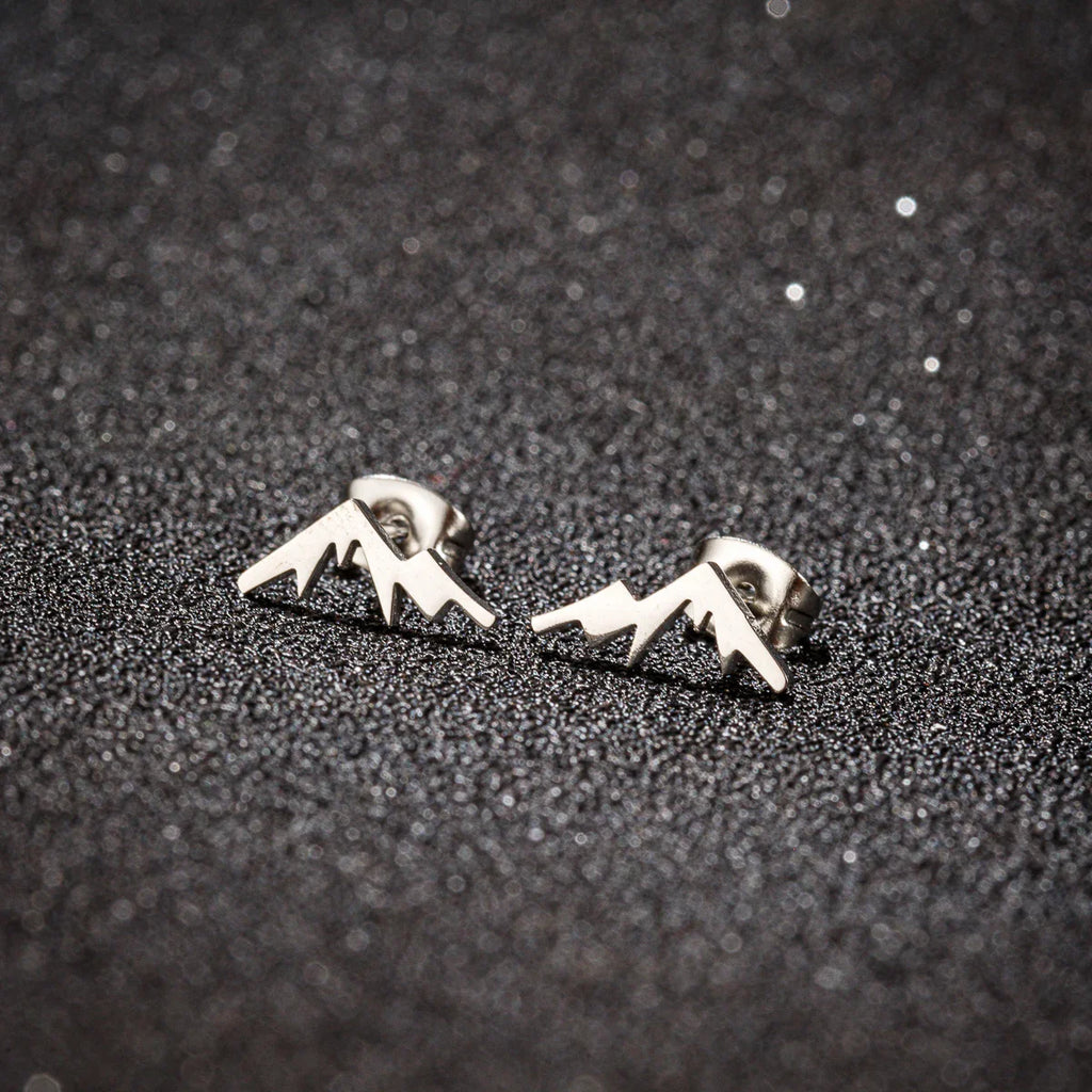 Aretes de Montaña tipo Clavo para Mujer u Hombre en plata