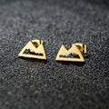 Aretes de Montaña Minimalistas de Botón en oro
