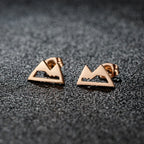 Aretes de Montaña Minimalistas de Botón en oro rosa