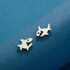 Aretes de Clavo Tiburón en plata