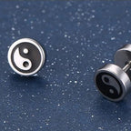 Aretes de Clavo Yin Yang para Hombre