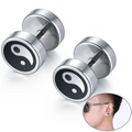 Aretes de Clavo Yin Yang para Hombre