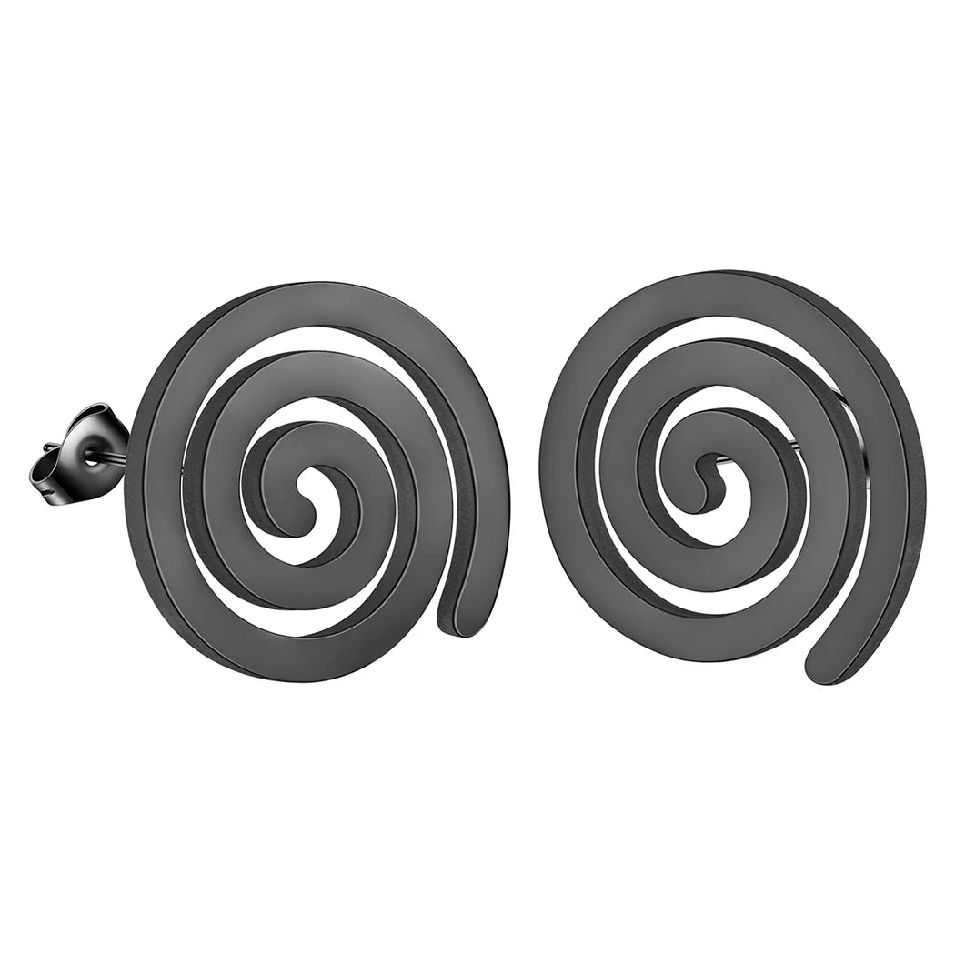 Aretes de Espiral en Negro