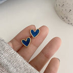 Aretes Corazón Azul & Rosa azul