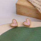 Aretes Corazón Azul & Rosa rosa
