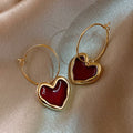 Aretes Corazón Rojo para Mujer
