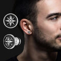 Aretes de Brújula Compass para Hombre con Rosa de los Vientos
