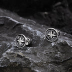 Aretes de Brújula Compass para Hombre con Rosa de los Vientos
