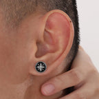 Aretes de Brújula Compass para Hombre con Rosa de los Vientos