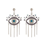 Aretes Contra el Mal de Ojo Azul Griego Turco Mataki Matiasma estilo 1 plata