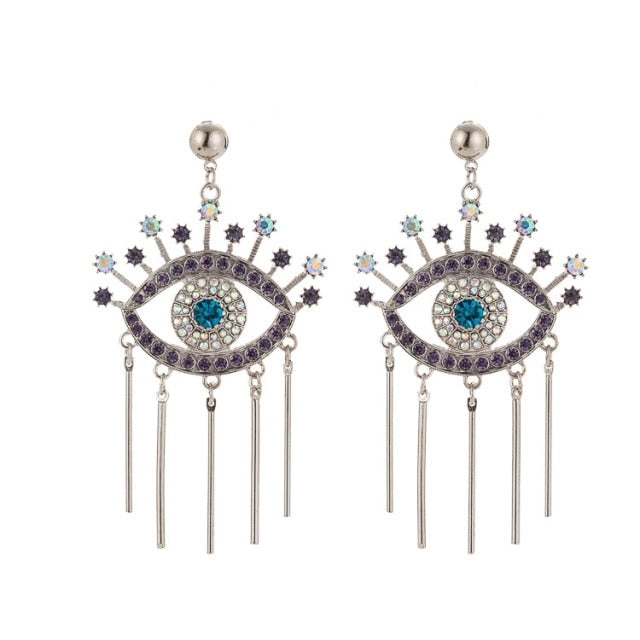 Aretes Contra el Mal de Ojo Azul Griego Turco Mataki Matiasma estilo 1 plata