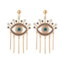 Aretes Contra el Mal de Ojo Azul Griego Turco Mataki Matiasma estilo 1 dorado