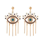 Aretes Contra el Mal de Ojo Azul Griego Turco Mataki Matiasma estilo 1 dorado