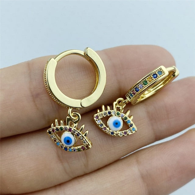 Aretes Contra el Mal de Ojo Azul Griego Turco Matiasma Mataki