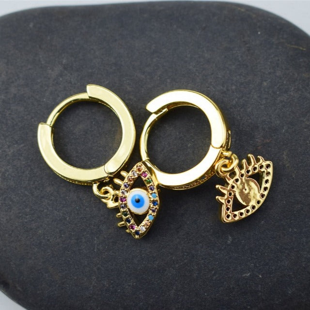 Aretes Contra el Mal de Ojo Azul Griego Turco Matiasma Mataki
