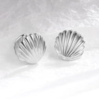 Aretes de Concha de Vieira en Plata