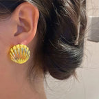 Aretes de Concha de Vieira en Oro