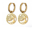 Pendientes Aros Colgantes Árbol de la Vida en oro