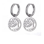 Pendientes Aros Colgantes Árbol de la Vida en plata