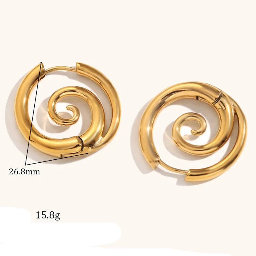 Pendientes con motivo de espiral 