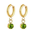 Aretes Aros con Zirconia Piedra de Nacimiento