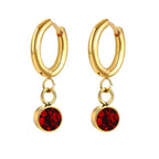Aretes Aros con Zirconia Piedra de Nacimiento