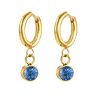 Aretes Aros con Zirconia Piedra de Nacimiento