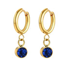 Aretes Aros con Zirconia Piedra de Nacimiento