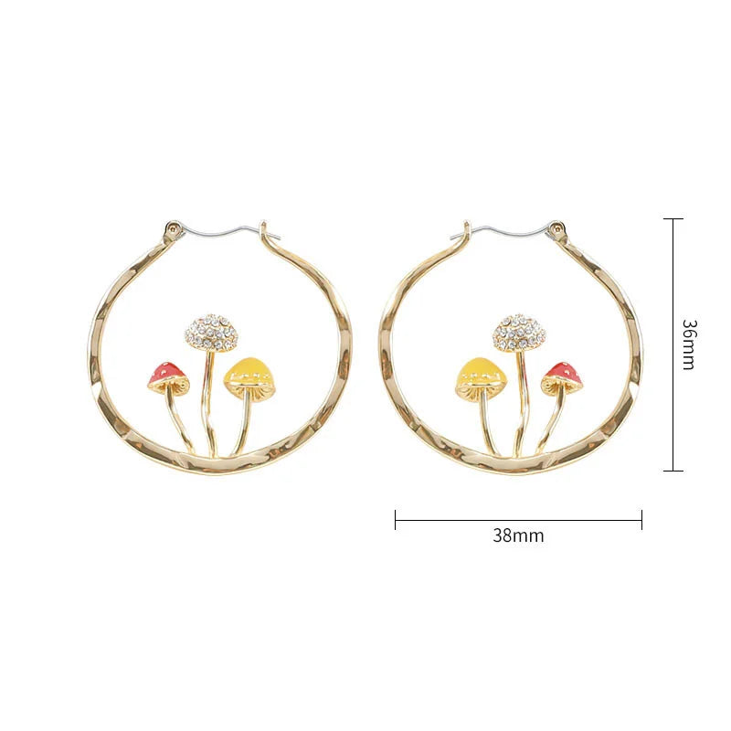 Aretes de Aro Champiñones