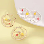 Aretes de Aro Champiñones oro