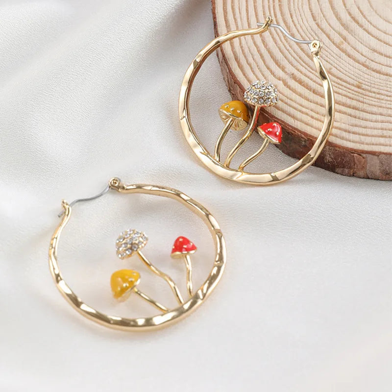 Aretes de Aro Champiñones oro