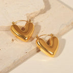 Aretes Aros Corazón oro