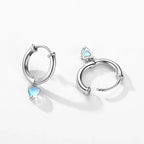 Aretes Aros Corazón Fertilidad Piedra de Luna