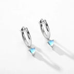 Aretes Aros Corazón Fertilidad Piedra de Luna