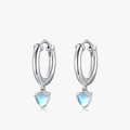 Aretes Aros Corazón Fertilidad Piedra de Luna