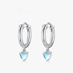 Aretes Aros Corazón Fertilidad Piedra de Luna