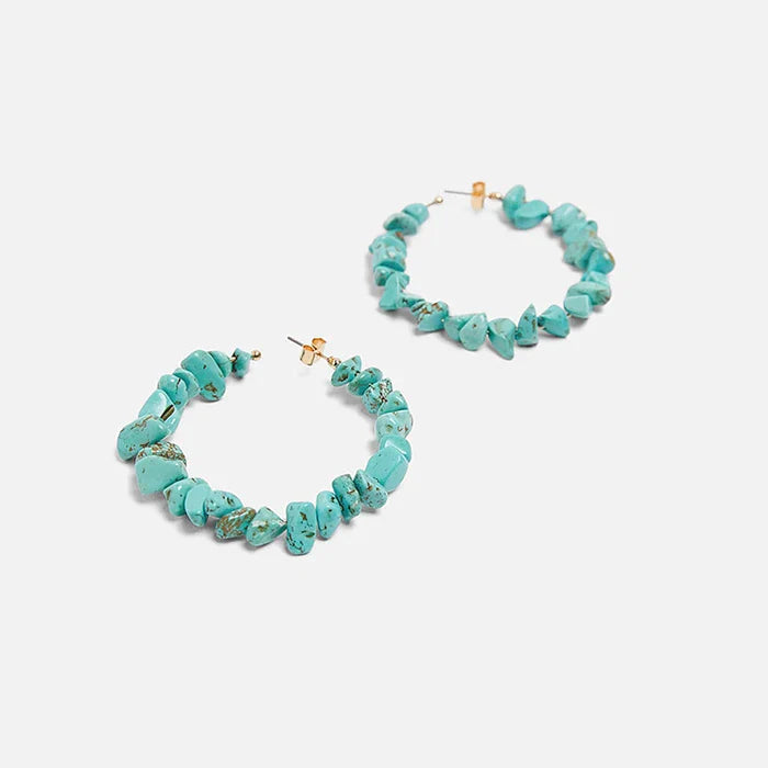 Aretes Aros Coral Azul