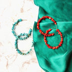 Aretes Aros Coral Verde
